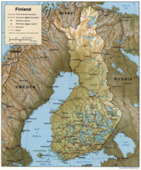 Detailed map of Finland.