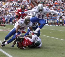 Pro Bowl, 2006. American Football is the most popular spectator sport in the United States.