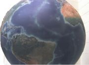 Plate tectonics - seafloor spreading and continental drift illustrated on relief globe of the Field Museum 