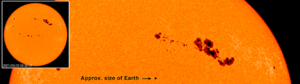 Sunspot group 9393, one of the largest recorded in recent years