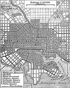 1888 German map of Baltimore