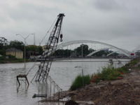 The Southwest Freeway, near Downtown Houston, lies under water due to flooding from Tropical Storm Allison