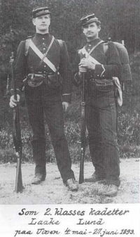 Norwegian cadets from the War Academy armed with Jarmann M1884 rifles.