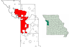 Location in Jackson, Clay, Platte, and Cass Counties in the state of Missouri.