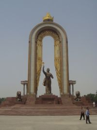 Modern Tajiks proudly view the Persian Samanid Empire as being the first Tajik state in history.  This monument located in Tajikistan's capital of Dushanbe honors Saman Khuda, ancestor of the Samanids and a source of Tajik nationalism.