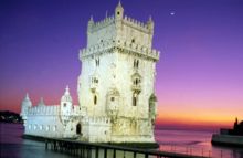 Belem Tower by sunset