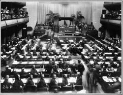 The first meeting of the Assembly in 1920.