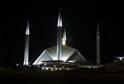 King Faisal Mosque in Islamabad, Pakistan,by Turkish architect Vedat Dalokay, was financed by approximately 1976 SAR130 million (2006 US$120�million) from the Kingdom of Saudi Arabia