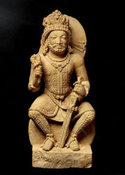 Figure in Sassanid dress Northwestern India, probably Punjab Hills Late 6th/early 7th century sandstone