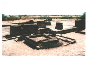 The bathroom-toilet structure of houses in Lothal.