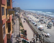 Playas de Tijuana, Crowds gather at Tijuana's beach on a hot summer.