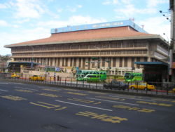 The Taipei Main Station , located in the Zhongzheng District in Downtown Taipei.