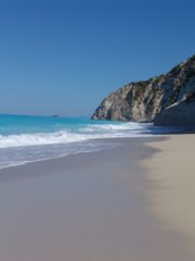 The famous Porto Katsiki beach in the island of Lefkada.