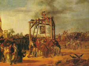 Hanging in effigy of the Targowica Confederation traitors (Warsaw, 1794). Painting by Jan Piotr Norblin.