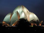 Lotus Temple, a house of worship of the Bahá'í Faith is an example of modern Indian architecture.