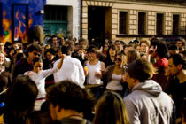 People at the open-air festival "MyFest" in Kreuzberg