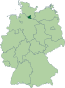 Location of Hamburg in Germany