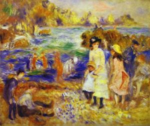 Children on the Beach of Guernsey, 1883, by Pierre-Auguste Renoir