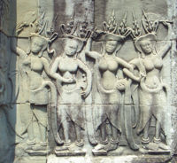 Devatas are characteristic of the Angkor Wat style.