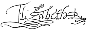 Signature of Elizabeth I of England