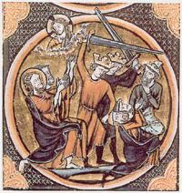 While Jews (identifiable by their distinctive hats in this 1250 French Bible illustration) were being killed by Crusaders in Germany, Bolesław III invited them to the safety of Poland.