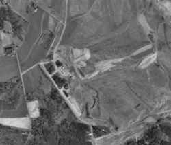 Aerial photo taken April 27, 2004 of the area of the crash of United Airlines Flight 93 in Shanksville, PA (USGS)