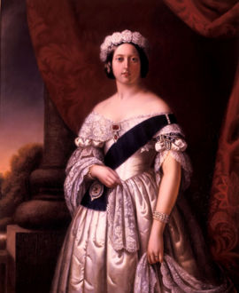 Portrait by Alexander Melville of Queen Victoria, 1845