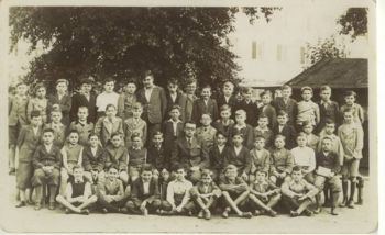 Rudolf Vrba in his Gymnasium photograph, 1935-36, fourth from the left on the bottom row. He was excluded from the school at the age of 15 because he was a Jew.