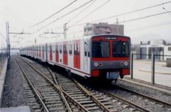 Lima mass transit service (Lima Metro or Tren Urbano) currently in operation at Villa El Salvador lines.