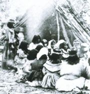 Paiute ceremony in 1872 at current site of Yosemite Lodge