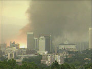 Salt Lake City Tornado, August 11, 1999. This tornado disproved several myths, including the idea that tornadoes cannot occur in areas like Salt Lake City. The orange fireball is an electrical substation exploding.