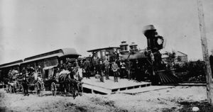 First Transcontinental Train arrives in Port Moody.