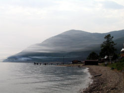 Lake Baikal in the summer, as seen from Bolshoi Koty on the southwest shore