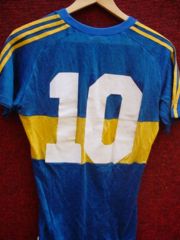 Maradona's Boca 1981 match-worn shirt.  In his first season with his favorite team, he won the Argentine Apertura Metropolitan league.