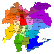 Map of the municipalities of Santiago