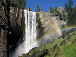 Some rainbows appear to be exceptionally close. This one is formed by a waterfall and is less than 20 feet away from the camera.