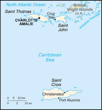 Map of the U.S. Virgin Islands