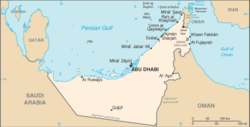 Map of the United Arab Emirates.