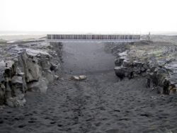 Bridge across the Álfagjá rift valley in southwest Iceland, the boundary of the Eurasian and North American continental tectonic plates.