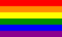 The rainbow flag is an international gay and lesbian symbol.