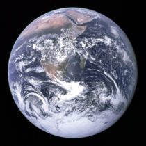 View of the home planet, taken in 1972  by the Apollo 17 crew.  This image is the only photograph of its kind to date, showing a fully sunlit hemisphere of the Earth.