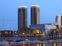 Hilton Hotel to the right of River View Towers, Buenos Aires.