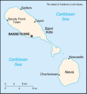 Map of Saint Kitts and Nevis