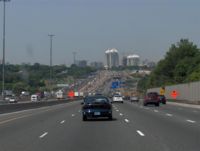 Highway 401 in North York, approaching Leslie Street.