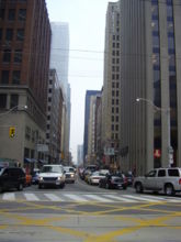 Bay Street, looking south from its intersection with Queen Street West.