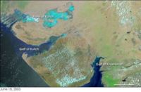 To the northwest of Lothal lies the Kutch { see also Dholavira}peninsula, which was a part of the Arabian Sea until very recently in history. Owing to this, and the proximity of the Gulf of Khambat, Lothal's river provided direct access to sea routes. Although now sealed off from the sea, Lothal's topography and geology reflects its maritime past.