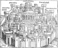 The oldest printed prospect of Jerusalem (Hartmann Schedel, Nürnberg 1493)