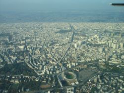 View over the center of Paris with chinatown high buildings on the right