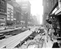 Subway constuction on Yonge Street, 1949