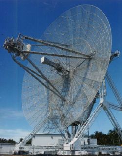 This long range Radar antenna, known as ALTAIR, is used to detect and track space objects in conjunction with ABM testing at the Ronald Reagan Test Site on the Kwajalein atoll.